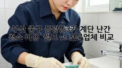 부산 중구 동광동3가 계단 난간 청소: 비용 & 셀프 vs 전문업체 비교